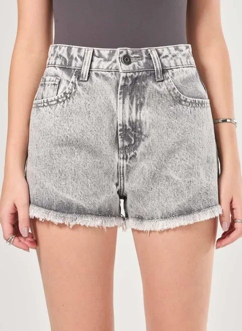 short jeans cinza strass short jeans cinza strass