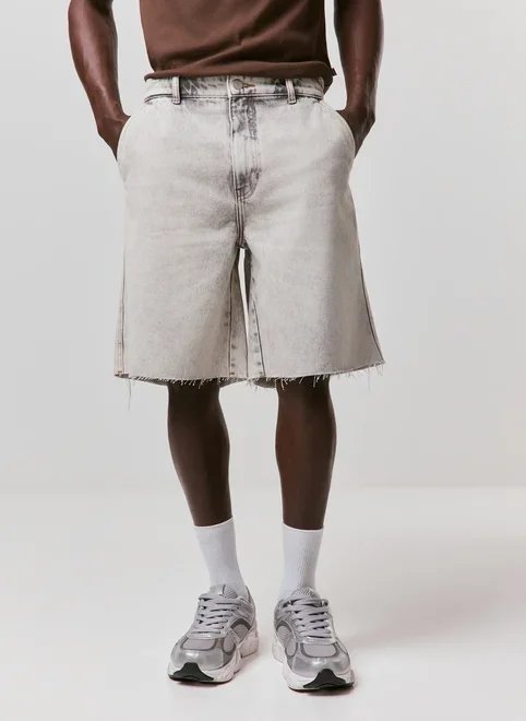 jorts jeans cinza super baggy jorts jeans cinza super baggy