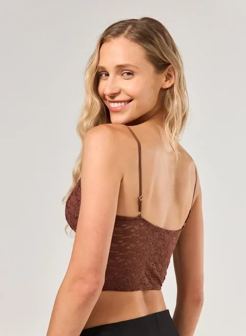 cropped corselet renda marrom cropped corselet renda marrom