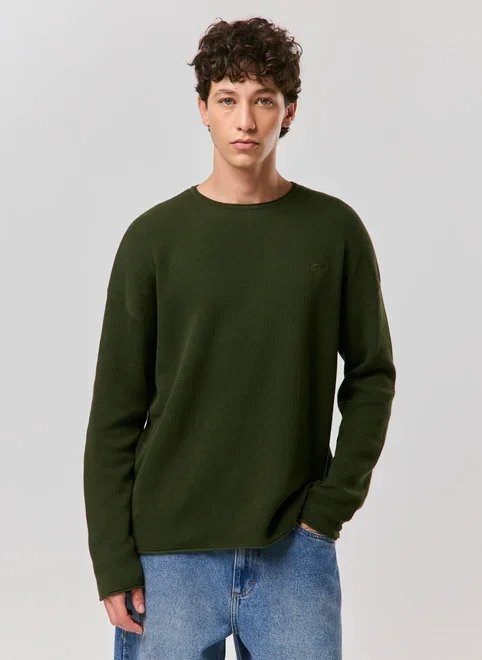 blusa manga longa tricô bordado blusa manga longa tricô bordado