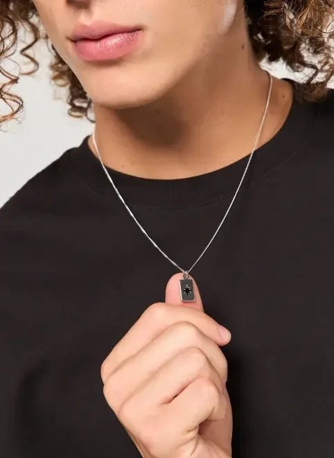 colar prateado carta estrela colar prateado carta estrela