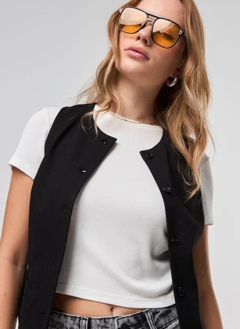 colete alfaiataria preto gola redonda colete alfaiataria preto gola redonda