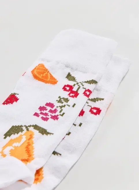 meia off-white frutinhas meia off-white frutinhas