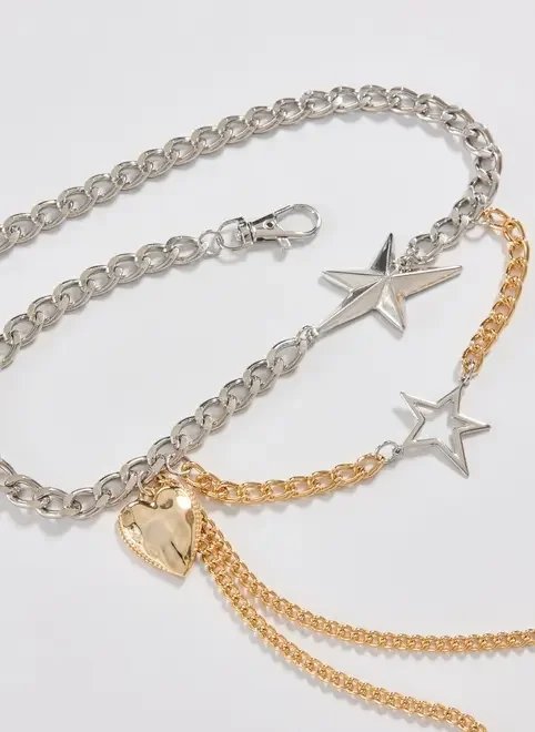 corrente para calça prateada e dourada corrente para calça prateada e dourada