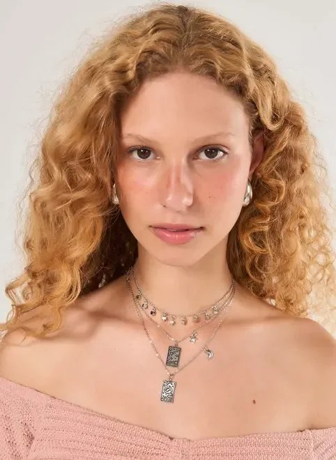 conjunto 3 colares prateados tarot conjunto 3 colares prateados tarot