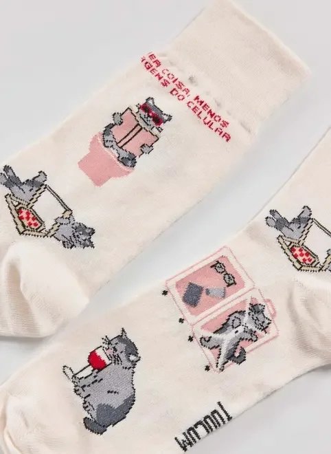 meia off-white gatos fazendo qualquer coisa meia off-white gatos fazendo qualquer coisa
