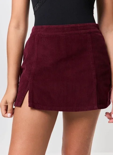 short saia cotelê fendas short saia cotelê fendas