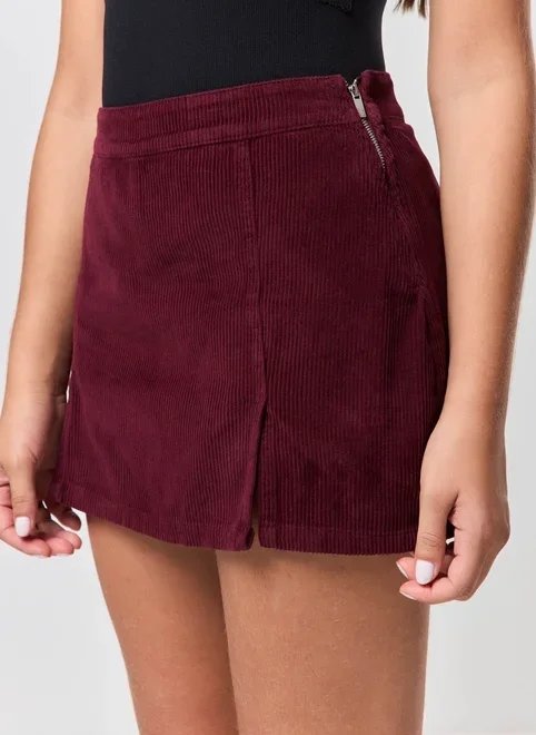 short saia cotelê fendas short saia cotelê fendas