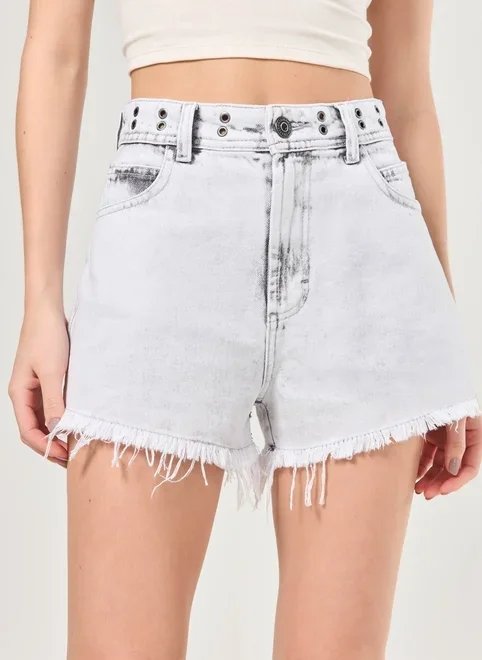 short jeans ilhós no cós short jeans ilhós no cós