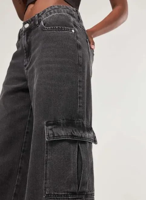 calça jeans black wide leg cintura baixa calça jeans black wide leg cintura baixa