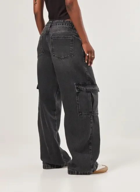 calça jeans black wide leg cintura baixa calça jeans black wide leg cintura baixa