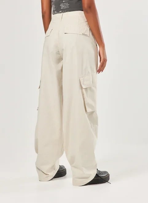calça sarja baggy cargo areia calça sarja baggy cargo areia