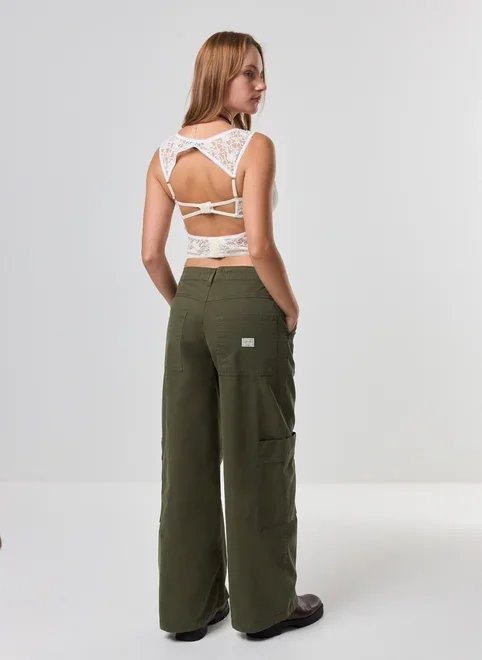 calça sarja super baggy cargo verde calça sarja super baggy cargo verde