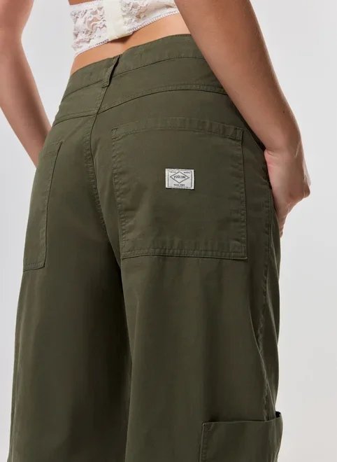 calça sarja super baggy cargo verde calça sarja super baggy cargo verde