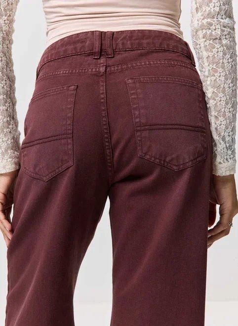 calça sarja cintura baixa wide leg calça sarja cintura baixa wide leg