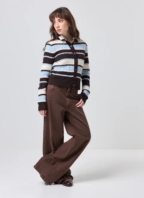 calça sarja cintura baixa wide leg calça sarja cintura baixa wide leg