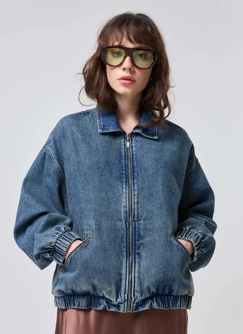 jaqueta bomber jeans escuro jaqueta bomber jeans escuro