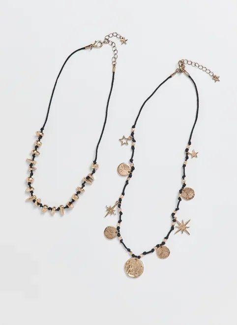 conjunto 2 colares corda dourado boho conjunto 2 colares corda dourado boho