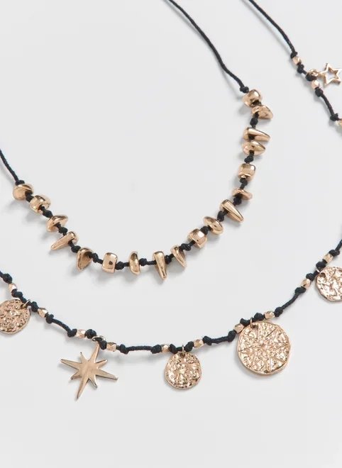 conjunto 2 colares corda dourado boho conjunto 2 colares corda dourado boho