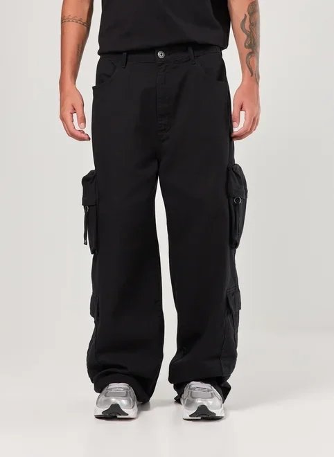 calça sarja oversized cargo calça sarja oversized cargo