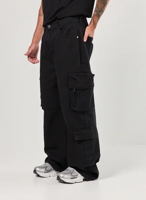 calça sarja oversized cargo calça sarja oversized cargo