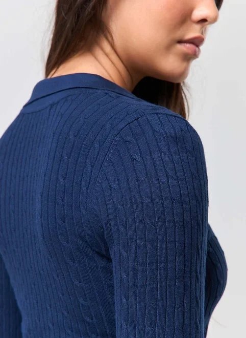 blusa manga longa tricô polinho blusa manga longa tricô polinho