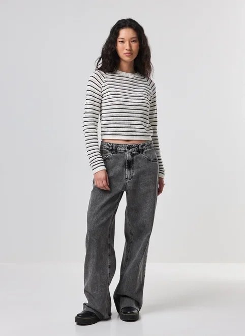 calça jeans cintura média wide leg calça jeans cintura média wide leg