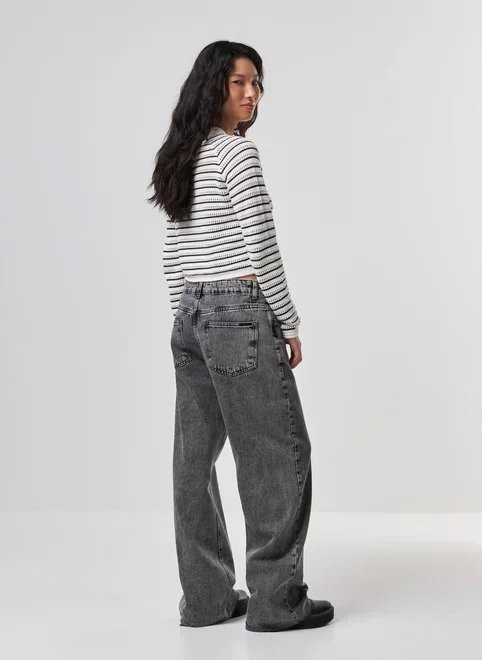 calça jeans cintura média wide leg calça jeans cintura média wide leg