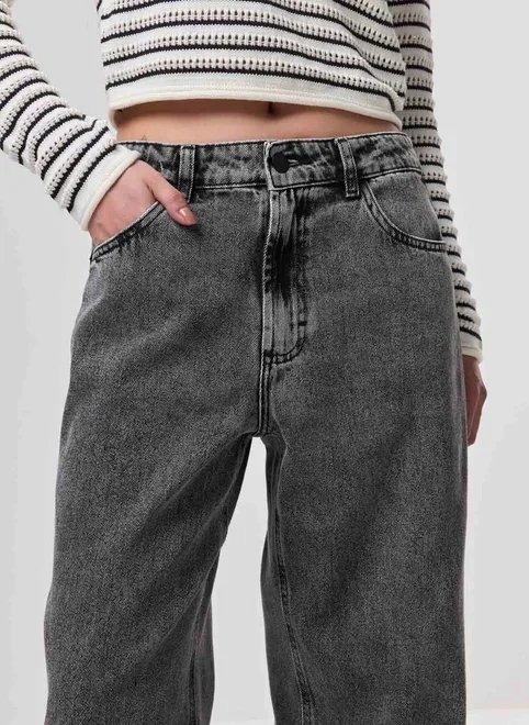 calça jeans cintura média wide leg calça jeans cintura média wide leg
