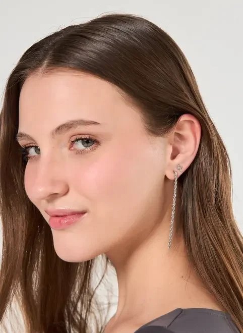 conjunto 5 brincos prateados alongados conjunto 5 brincos prateados alongados