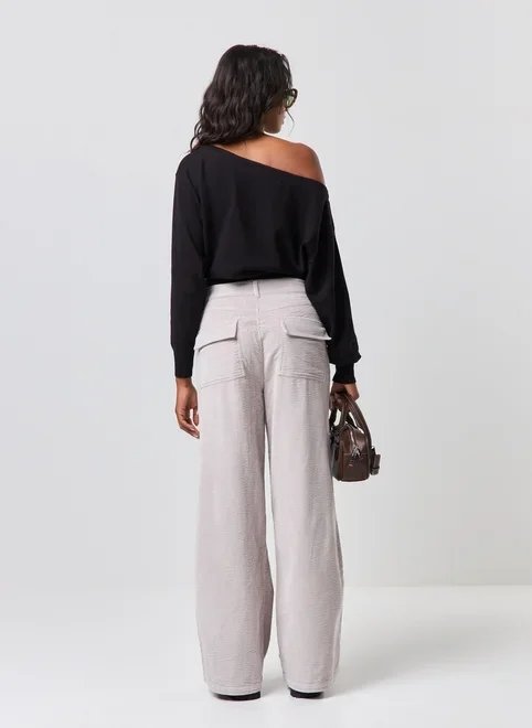 calça cargo wide leg cotelê calça cargo wide leg cotelê