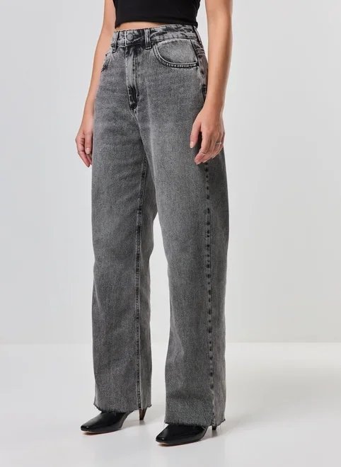 calça jeans cintura alta wide leg calça jeans cintura alta wide leg