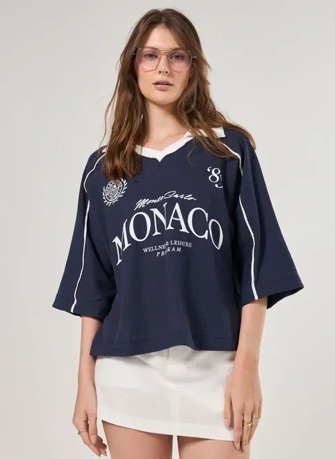 camiseta polo box texturizada mônaco camiseta polo box texturizada mônaco