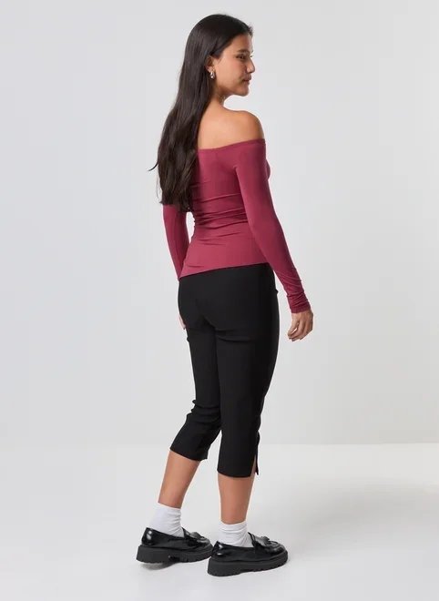 blusa manga longa poliamida barra assimétrica blusa manga longa poliamida barra assimétrica