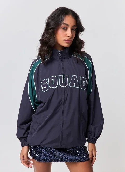 jaqueta oversized azul squad jaqueta oversized azul squad