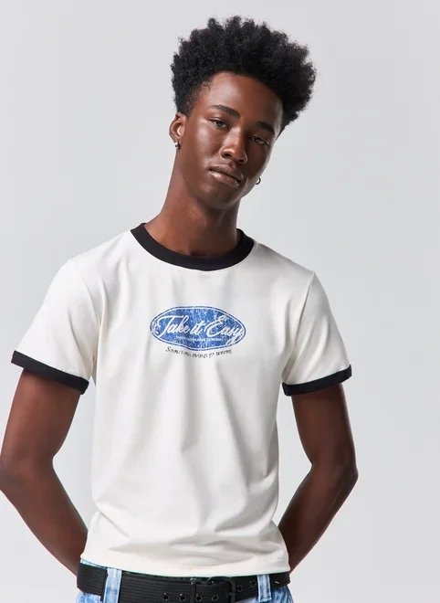camiseta muscle tee off‑white take it easy camiseta muscle tee off‑white take it easy