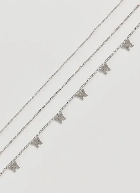 belly chain prateada borboletas belly chain prateada borboletas