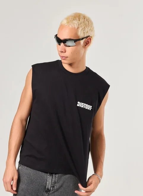 camiseta sleeveless malhão box distort camiseta sleeveless malhão box distort