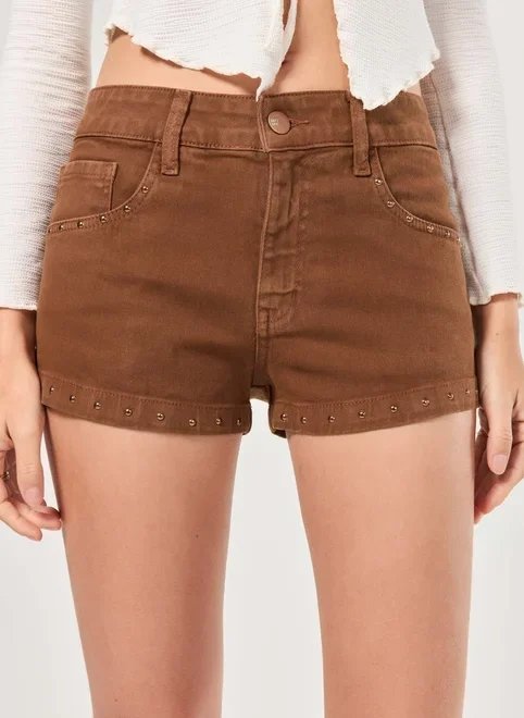 short micro sarja marrom short micro sarja marrom