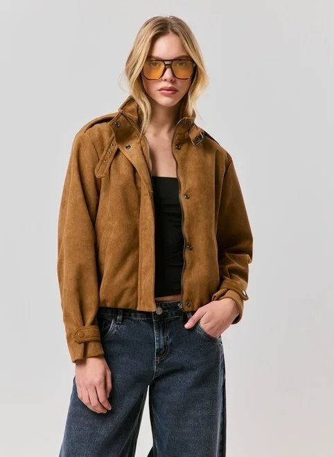 jaqueta oversized em suede jaqueta oversized em suede