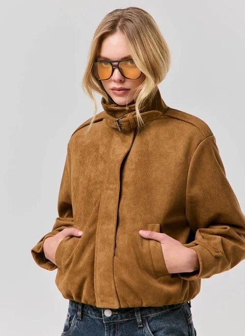 jaqueta oversized em suede jaqueta oversized em suede