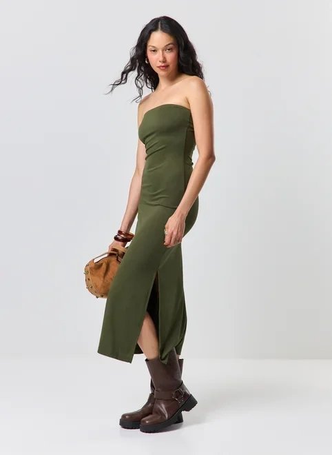 vestido midi poliamida degagê costas vestido midi poliamida degagê costas