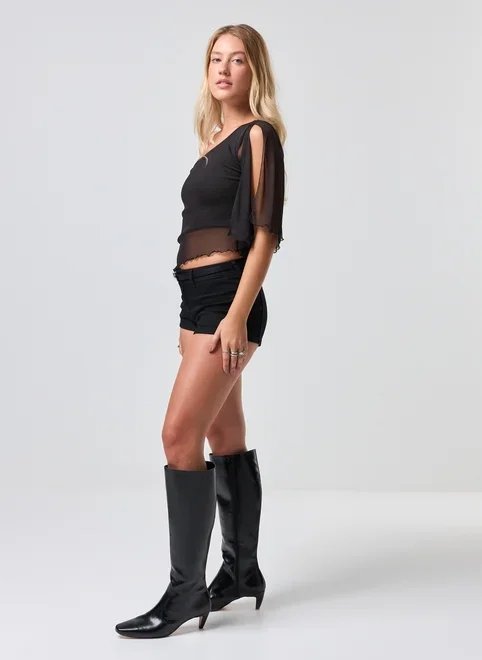 blusa assimétrica tule preto blusa assimétrica tule preto