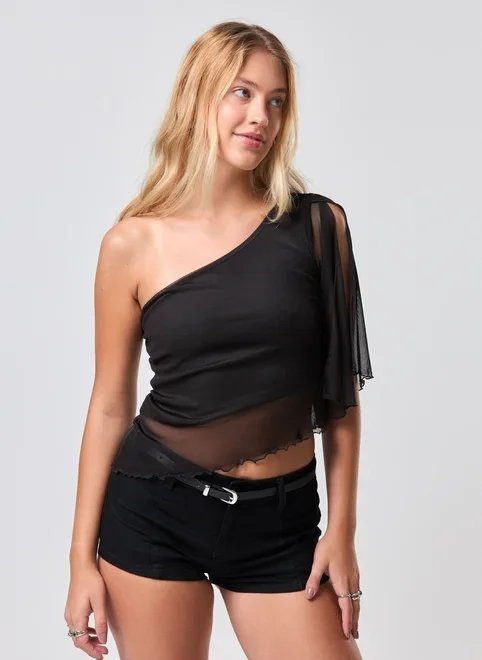blusa assimétrica tule preto blusa assimétrica tule preto