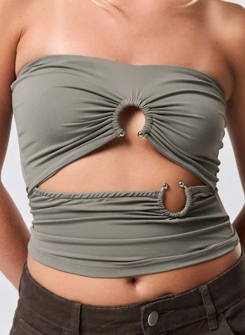 top poliamida recortes argolas top poliamida recortes argolas