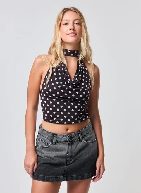 cropped tule poá degagê gravatinha cropped tule poá degagê gravatinha