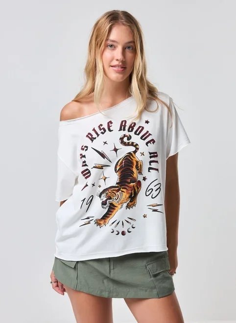 camiseta box decote canoa tigre camiseta box decote canoa tigre