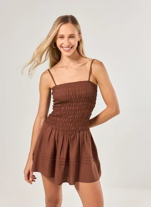 vestido curto marrom lastex vestido curto marrom lastex