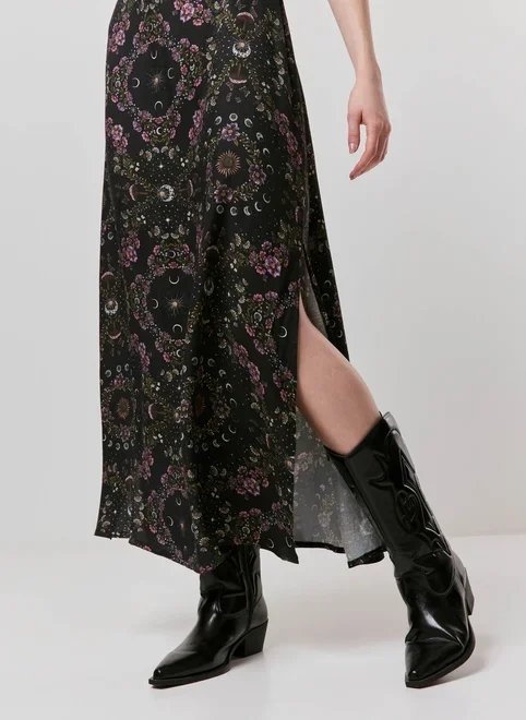 vestido midi halter estampa mística vestido midi halter estampa mística
