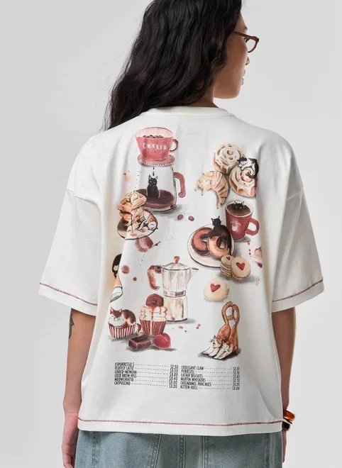 camiseta box off-white café gatinhos camiseta box off-white café gatinhos